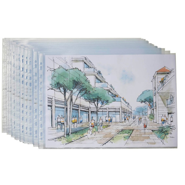 4002030149557 - Prospekthüllen 100460997 ungefalzt A3 quer transluzent genarbt oben offen 008mm 4002030149557 25 Stück