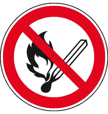 Verbotsaufkleber - Keine offene Flamme, Feuer, offene Zündquelle und Rauchen verboten Verbotsaufkleber - Keine offene Flamme, Feuer, offene Zündquelle und Rauchen verboten