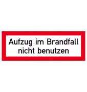 Brandschutzaufkleber - Aufzug im Brandfall nicht benutzen