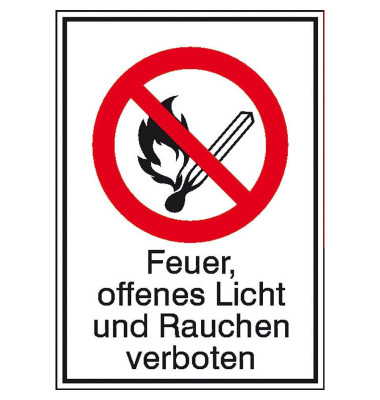 Verbotsaufkleber - Feuer, offenes Licht und Rauchen verboten Verbotsaufkleber - Feuer, offenes Licht und Rauchen verboten