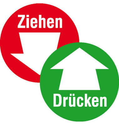Hinweisaufkleber - Drücken/Ziehen mit Pfeil Hinweisaufkleber - Drücken/Ziehen mit Pfeil