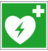 Rettungszeichen-Aufkleber - Automatisierter Externer Defibrillator (AED)
