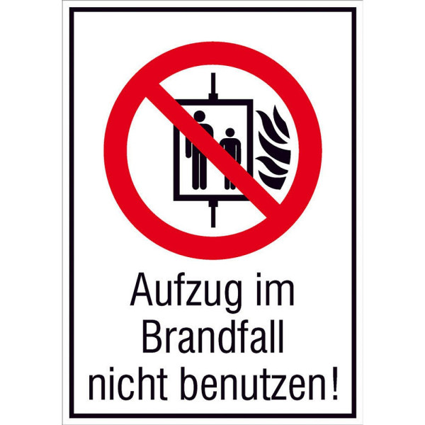 4044589369185 - Verbotsaufkleber Schild AufziBrandfnbenutz 105 cm x 148 cm Aufzug im Brandfall nicht benutzen 4044589369185 - Verbotsaufkleber Schild AufziBrandfnbenutz 105 cm x 148 cm Aufzug im Brandfall nicht benutzen