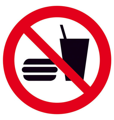 Verbotsaufkleber - Essen und Trinken verboten Verbotsaufkleber - Essen und Trinken verboten