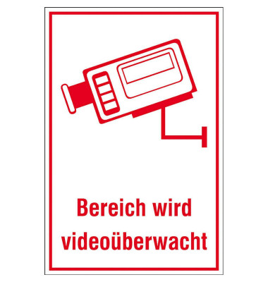 Hinweisschild - Bereich wird videoüberwacht Hinweisschild - Bereich wird videoüberwacht
