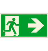 Rettungszeichen-Aufkleber - Notausgang rechts