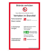 Brandschutzschild - Brandschutzordnung Teil A