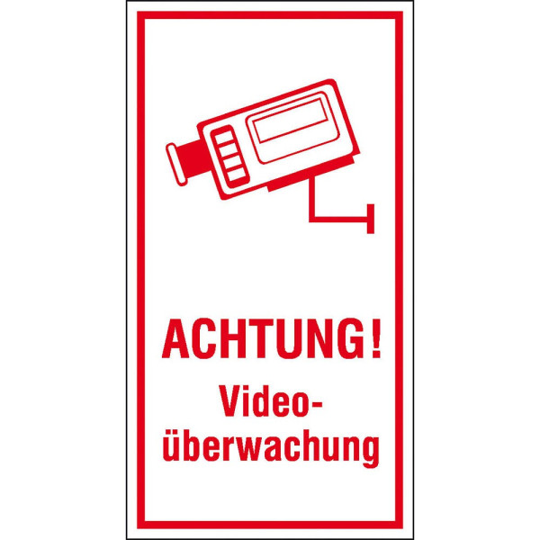 4044589400123 - Hinweisschild Schild Achtu Videoüberwachung 8 cm x 15 cm Achtung! Videoüberwachung 4044589400123 - Hinweisschild Schild Achtu Videoüberwachung 8 cm x 15 cm Achtung! Videoüberwachung