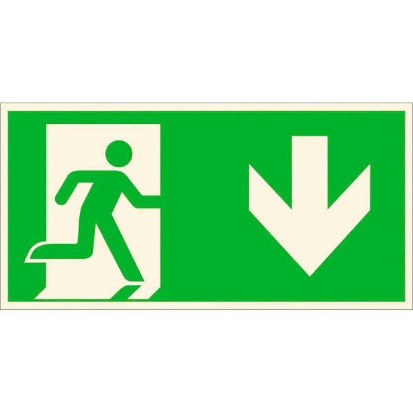 4044589408716 - Rettungszeichen Schild Notausgang rechts ab 30 cm x 15 cm Notausgang rechts abwärts 4044589408716 - Rettungszeichen Schild Notausgang rechts ab 30 cm x 15 cm Notausgang rechts abwärts