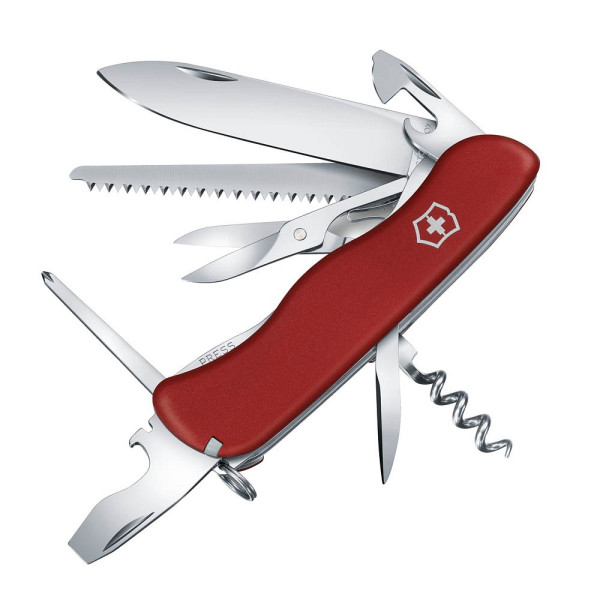 7611160058430 - OUTRIDER Locking Blade Swiss Army Knife - Red - 111mm Linear Lock