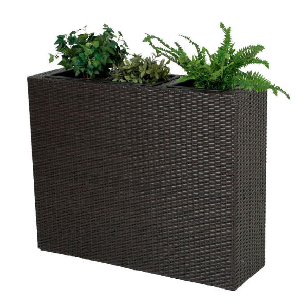 4041908099723 - Harms - Raumtrenner mit 3 Pflanztöpfen Stahl Kunststoffgeflecht coffee 970289 4041908099723 - Harms - Raumtrenner mit 3 Pflanztöpfen Stahl Kunststoffgeflecht coffee 970289