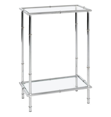 Konsolentisch 21234, 75cm (H), 50x25cm (BxT), rechteckig, glasklar / chrom