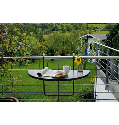 Beistelltisch Butler Balkonh&auml;ngetisch, 8cm (H), 100x50cm (BxT), halbrund, anthrazit / anthrazit