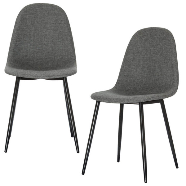 3660141233070 - meet by Paperflow Schalenstuhl  gepolstert 100% Polyester Stahlgestell Sitzhöhe 480 mm 2er-Set schwarz grau