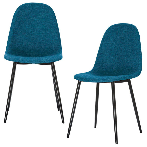 3660141233087 - meet by Paperflow Schalenstuhl  gepolstert 100% Polyester Stahlgestell Sitzhöhe 480 mm 2er-Set schwarz petrol