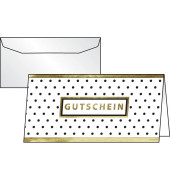 Gutscheinkarte Golden Glimmer DS100 21cm x 10,5cm (BxH) 220g mit vorgedruckten Textfeldern Motiv Glanzkarton