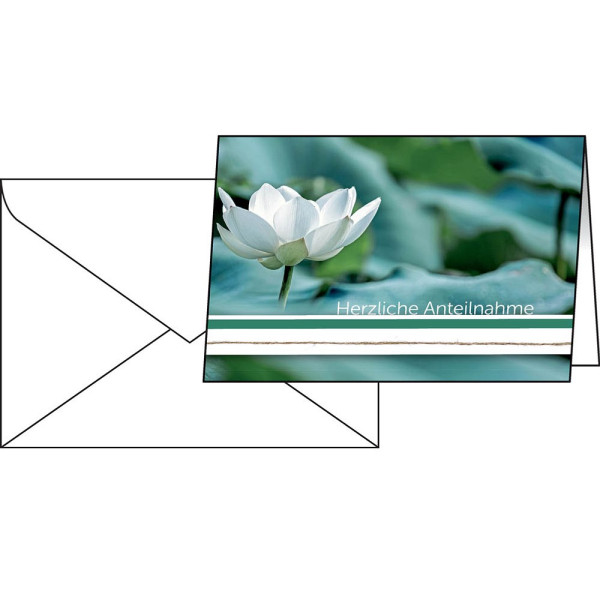 8 Stück Sigel Trauerkarten Water Lily DS103 11,5cm x 17cm (BxH) 220g Motiv Glanzkarton FSC 4004360810275 Sigel