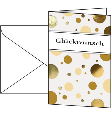 Glückwunschkarten Golden Bubble DS106 21cm x 10,5cm (BxH) 220g Motiv Karton, Kunststoff-kaschiert FSC
