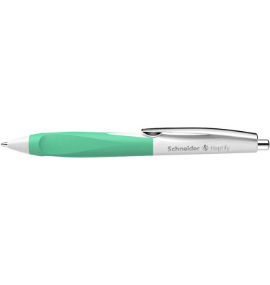 Kugelschreiber Haptify weiß Schreibfarbe blau