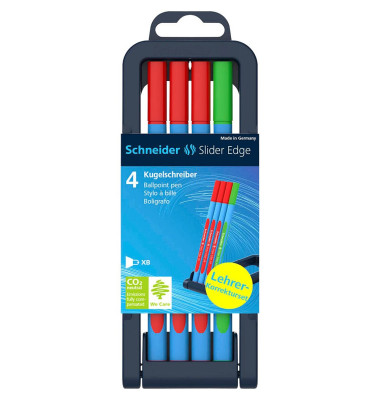 Kugelschreiber Slider Edge XB Lehrerkorrekturset blau Schreibfarbe farbsortiert Kugelschreiber Slider Edge XB Lehrerkorrekturset blau Schreibfarbe farbsortiert