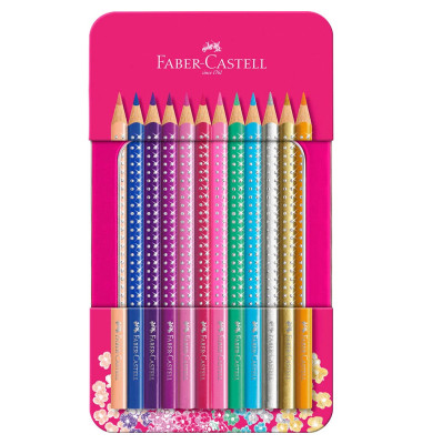Buntstifte-Set Sparkle 201737, farbig sortiert, dreikant, Packung
