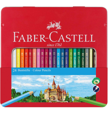 Buntstifte-Set Classic, 115824, farbig sortiert, sechskant, Etui  Metall
