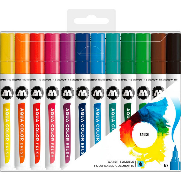 4250397643366 - Aqua Color Basic Set 1 Brush-Pens farbsortiert 4250397643366 MOLOTOW 52-MO200490 12 Stück
