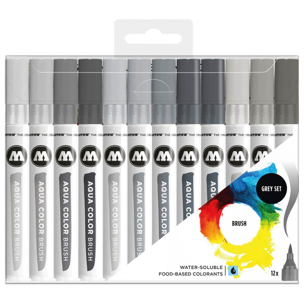 4250397645322 - Aqua Color Grey Set Brush-Pens farbsortiert 4250397645322 MOLOTOW 52-MO200493 12 Stück