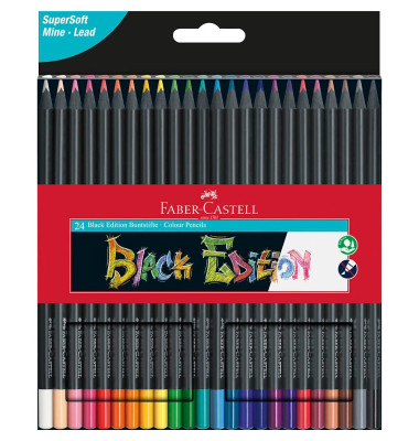 Buntstifte-Set Blackwood 116424, farbig sortiert, dreikant, ergonomisch, Packung