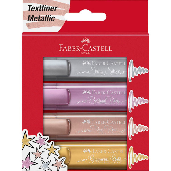 4005401546405 - Textmarker TL 46 Metallic 3 Strichstärken 1 2 5 mm Tinte auf Wasserbasis im 4er Etui farbsortiert 4005401546405 - Textmarker TL 46 Metallic 3 Strichstärken 1 2 5 mm Tinte auf Wasserbasis im 4er Etui farbsortiert