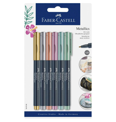 Permanentmarker Metallics, 160706, Packung, 6-farbig sortiert, 1,5mm Rundspitze