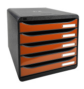 Schubladenbox Big-Box Plus mandarin DIN A4 mit 5 Schubladen