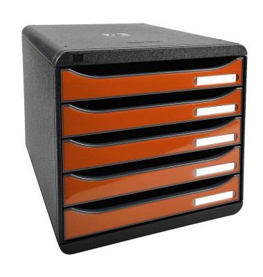 Schubladenbox Big-Box Plus mandarin DIN A4 mit 5 Schubladen