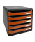 Schubladenbox Big-Box Plus mandarin DIN A4 mit 5 Schubladen