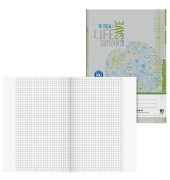Schulheft 10-4511001 Recycling, Lineatur 10 / kariert mit weißem Rand, A5, 80g, grau/grün, 16 Blatt / 32 Seiten