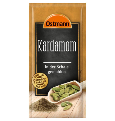 Gewürze Kardamom in der Schale gemahlen