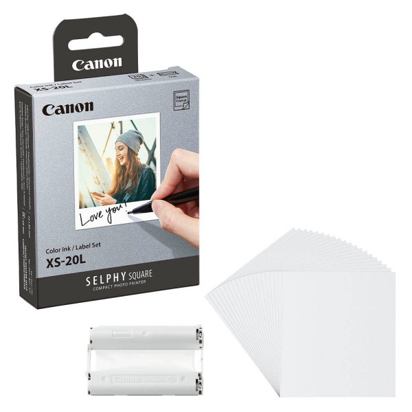 Canon Selphy Square QX10 + Selphy Papier XS-20L schwarz 