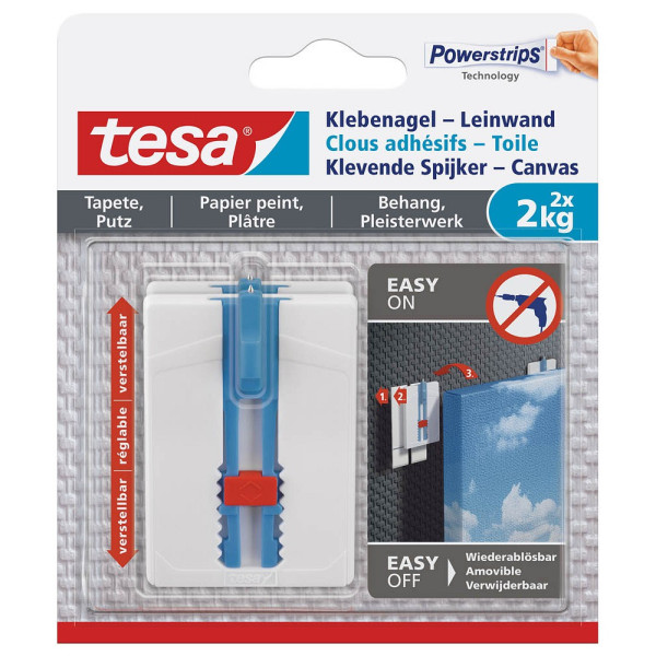 8 Stück Tesa Klebenagel für max. 2,0 kg 4,5 x 6,4 cm 4042448537102 Tesa 2 Stück