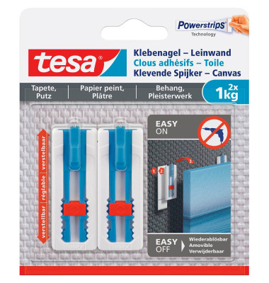 Powerstrips Leinwand Klebenagel für max. 1,0 kg 2,3 x 6,4 cm