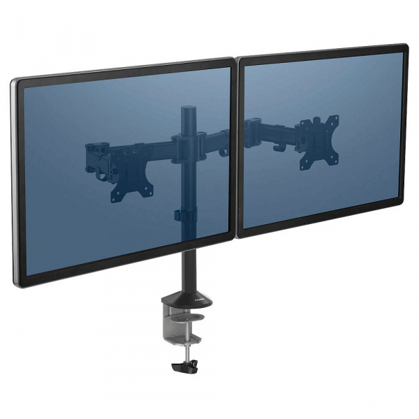 0043859748488 - Monitor-Halterung Reflex 8502601 schwarz für 2 Monitore Tischklemme Tischbohrung