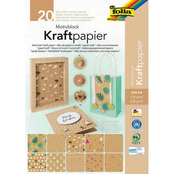 4001868103304 - Motivblock Kraftpapier 1 farbsortiert DIN A4 4001868103304 folia 20 Blatt 4001868103304 - Motivblock Kraftpapier 1 farbsortiert DIN A4 4001868103304 folia 20 Blatt