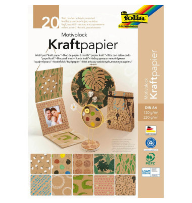 Motivblock Kraftpapier 2 farbsortiert DIN A4