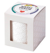 Washi Dekor Blüten weiß Deko-Klebeband matt 50,0 mm x 5,0 m 1 Rolle
