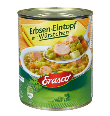 Erbsen mit Würstchen Dosen-Eintopf Erbsen mit Würstchen Dosen-Eintopf