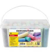 Stra&szlig;enmalkreide 50er Eimer, 526550, farbig sortiert, rund, 24x140mm (&Oslash;xL)