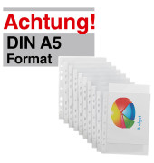 Prospekthüllen 071-2345-004, A5 transparent genarbt, oben offen, 0,08mm