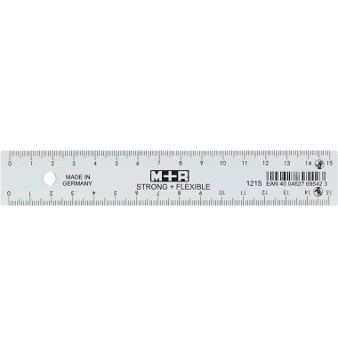 Lineal STRONG + FLEXIBLE 15,0 cm, glasklar