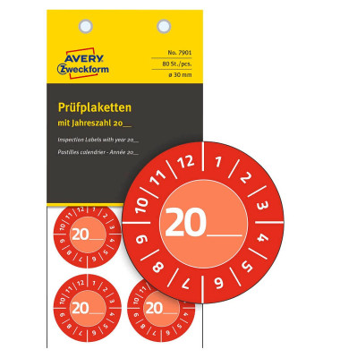 Prüfplaketten 7901 rot
