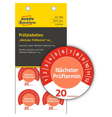 Prüfplaketten 7904 rot