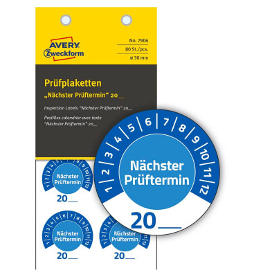 Prüfplaketten 7906 blau Prüfplaketten 7906 blau